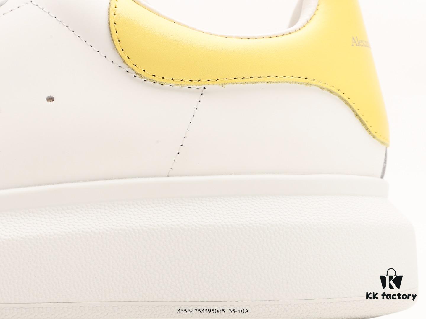 Alexander McQueen Sole Leather Sneakers, Low-top Fashion Thick-soled Casual White Sneakers