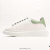 Alexander McQueen Sole Leather Sneakers, Low-top Fashion Platform Casual White Sneakers