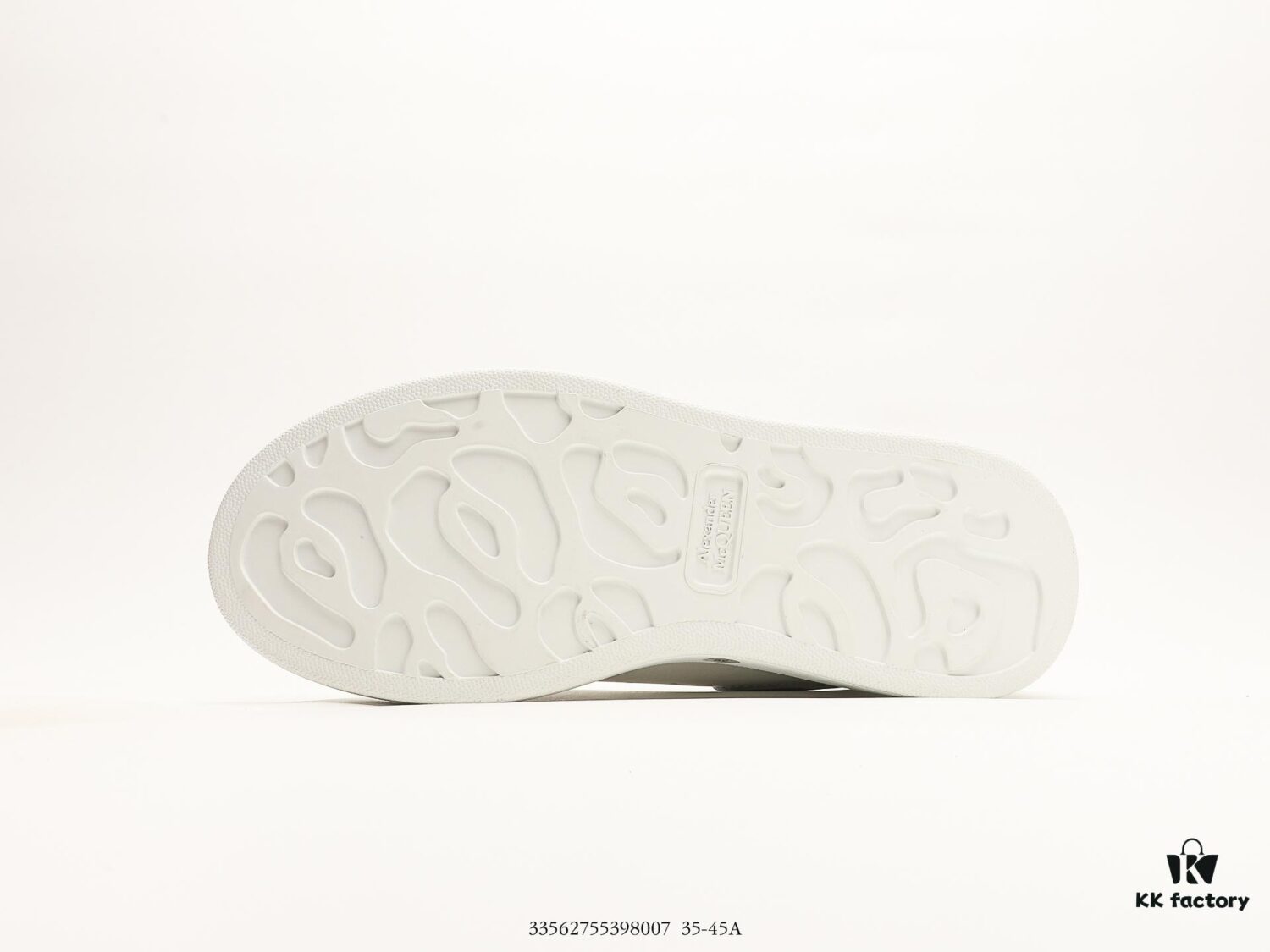 Alexander McQueen Sole Leather Sneakers, Low-top Fashion Platform Casual White Sneakers