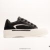 Alexander McQueen Thick-Soled White Sneakers, Hidden Wedge Athletic Shoes, Latest Collection Synchronized with Store Release, Unique and Stylish Design, Extremely Comfortable and Versatile, Round Toe Offers Full Toes Relief, Perfectly Elevated Sole Height for Subtle Height Increase and Slimming Effect