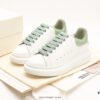 Alexander McQueen Sole Leather Sneakers, Low-top Fashion Platform Casual White Sneakers