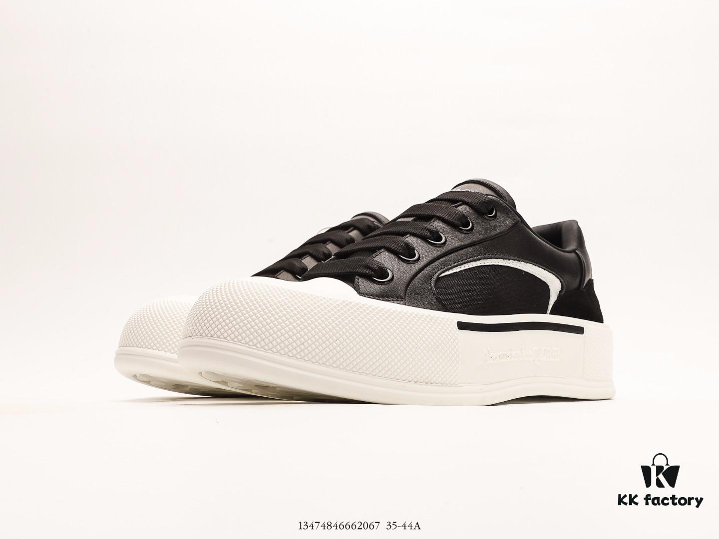 Alexander McQueen Thick-Soled White Sneakers, Hidden Wedge Athletic Shoes, Latest Collection Synchronized with Store Release, Unique and Stylish Design, Extremely Comfortable and Versatile, Round Toe Offers Full Toes Relief, Perfectly Elevated Sole Height for Subtle Height Increase and Slimming Effect