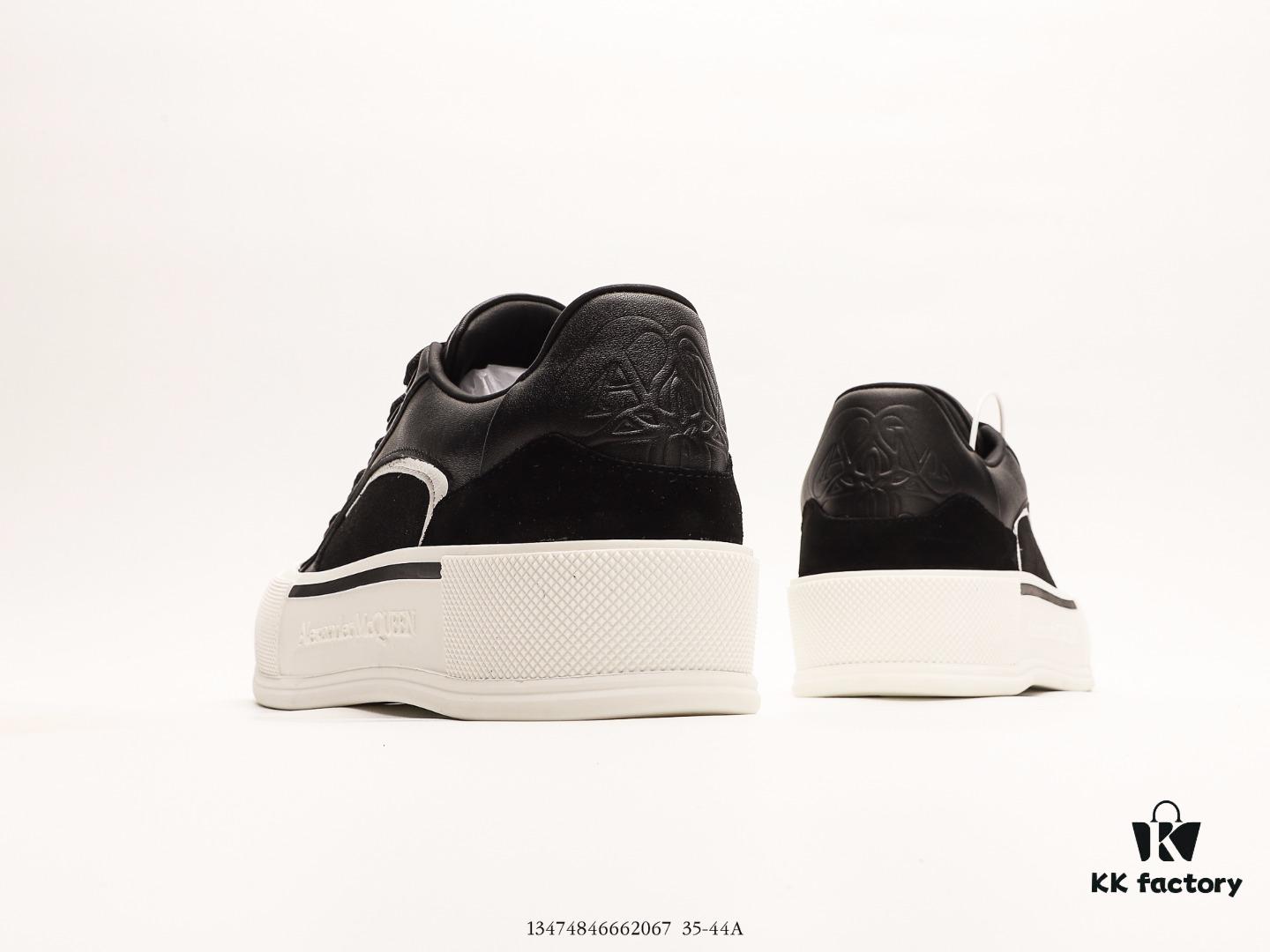 Alexander McQueen Thick-Soled White Sneakers, Hidden Wedge Athletic Shoes, Latest Collection Synchronized with Store Release, Unique and Stylish Design, Extremely Comfortable and Versatile, Round Toe Offers Full Toes Relief, Perfectly Elevated Sole Height for Subtle Height Increase and Slimming Effect