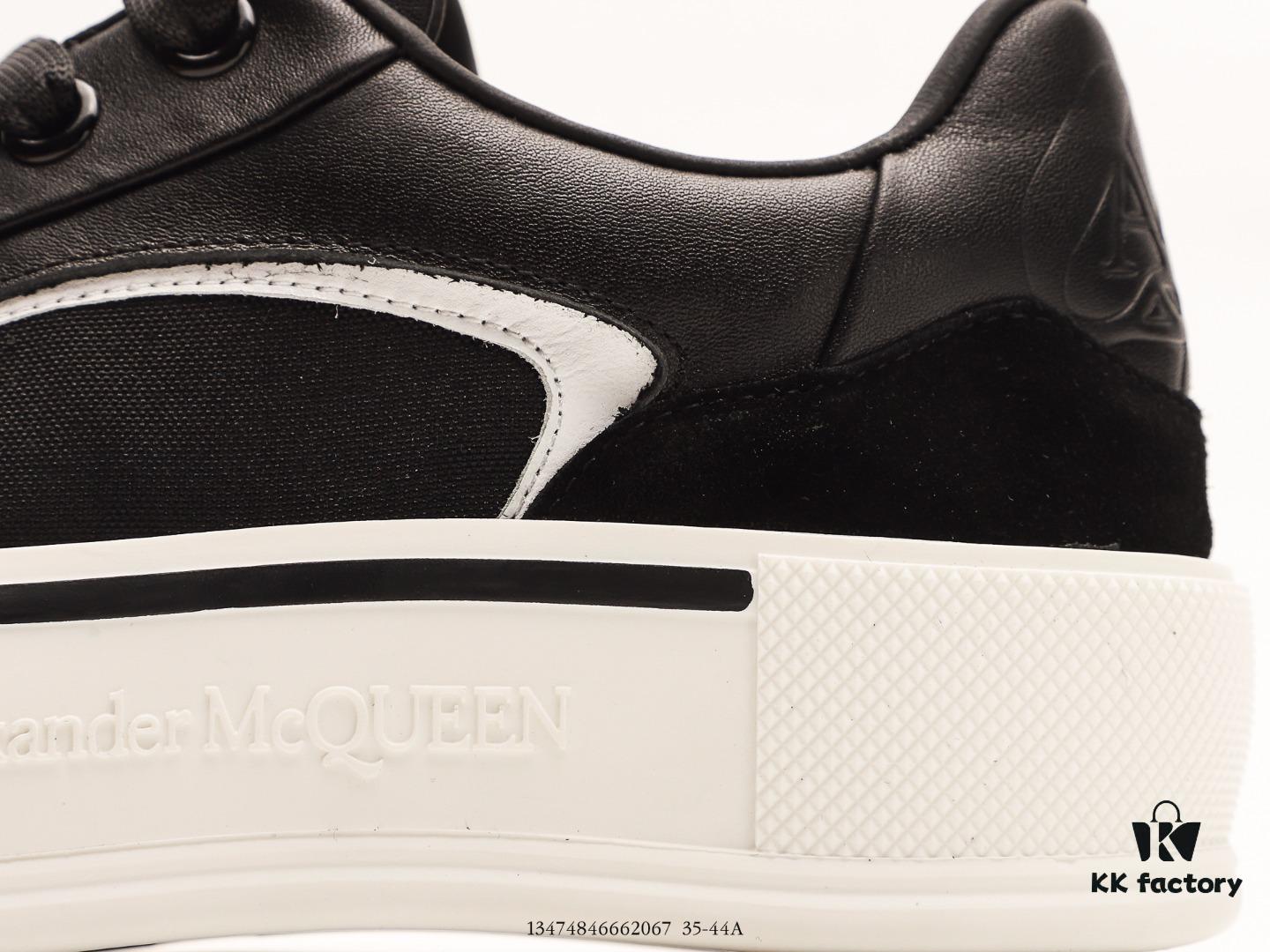 Alexander McQueen Thick-Soled White Sneakers, Hidden Wedge Athletic Shoes, Latest Collection Synchronized with Store Release, Unique and Stylish Design, Extremely Comfortable and Versatile, Round Toe Offers Full Toes Relief, Perfectly Elevated Sole Height for Subtle Height Increase and Slimming Effect