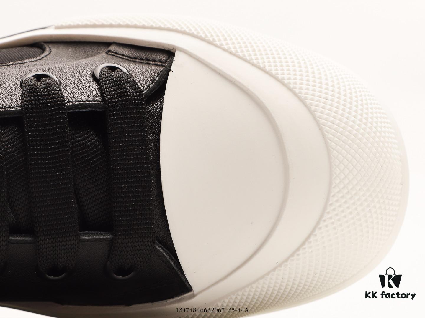 Alexander McQueen Thick-Soled White Sneakers, Hidden Wedge Athletic Shoes, Latest Collection Synchronized with Store Release, Unique and Stylish Design, Extremely Comfortable and Versatile, Round Toe Offers Full Toes Relief, Perfectly Elevated Sole Height for Subtle Height Increase and Slimming Effect