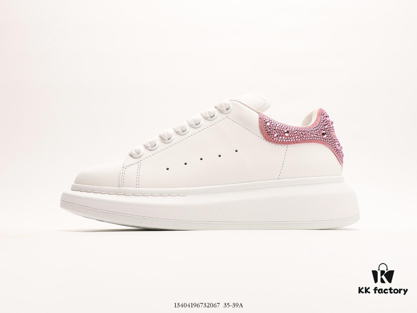 Alexander McQueen Italian Luxury Brand Sole Leather Sneakers Low-top Fashion Platform Casual White Shoes
