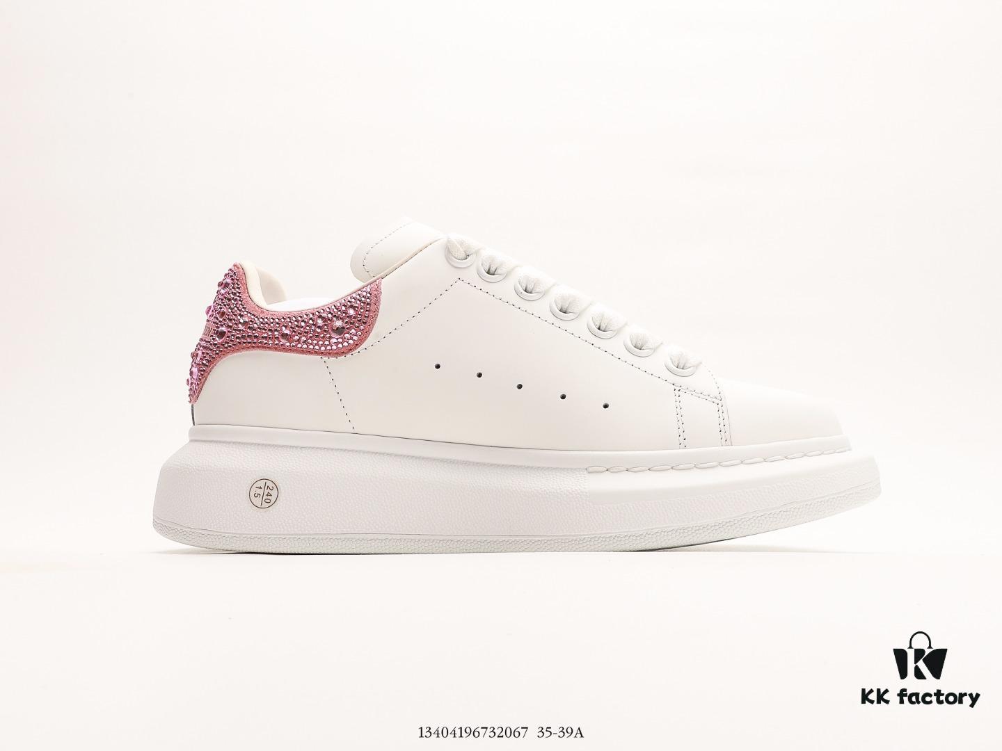 Alexander McQueen Italian Luxury Brand Sole Leather Sneakers Low-top Fashion Platform Casual White Shoes