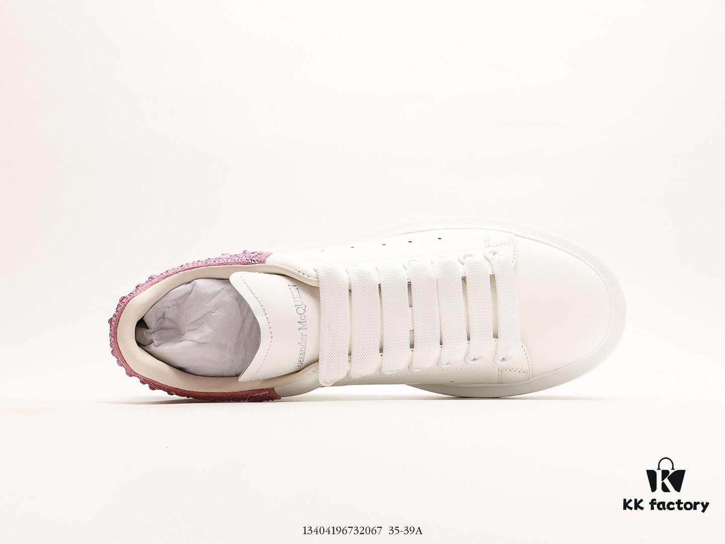 Alexander McQueen Italian Luxury Brand Sole Leather Sneakers Low-top Fashion Platform Casual White Shoes