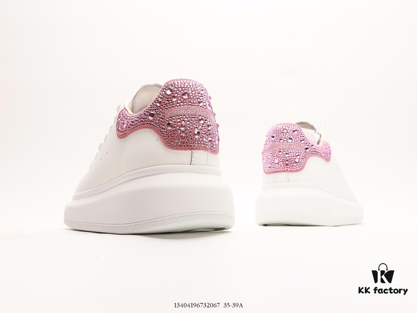 Alexander McQueen Italian Luxury Brand Sole Leather Sneakers Low-top Fashion Platform Casual White Shoes