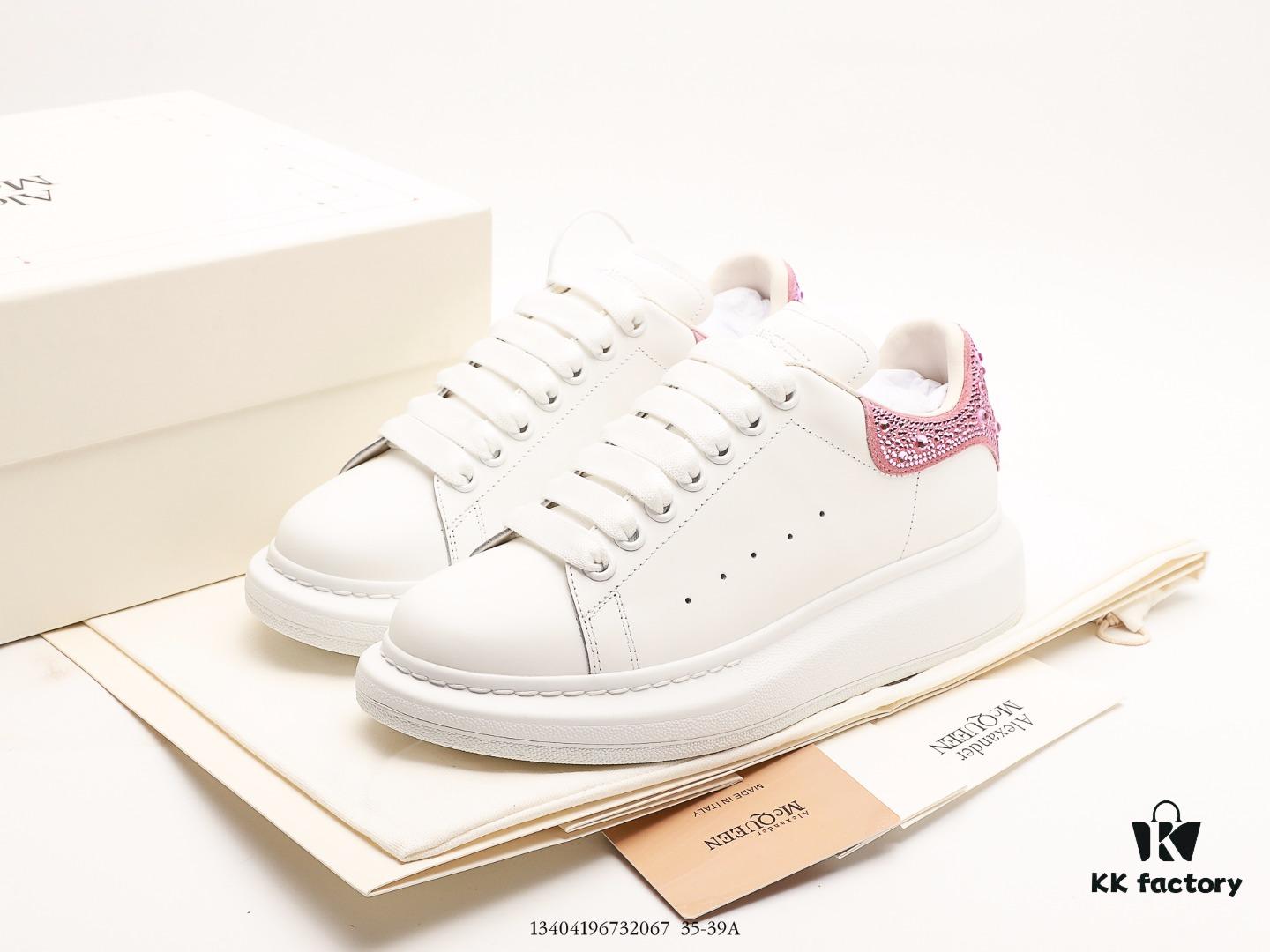 Alexander McQueen Italian Luxury Brand Sole Leather Sneakers Low-top Fashion Platform Casual White Shoes