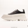 Alexander McQueen Alexander Wang Lace-Up Leather Canvas Shoes 2022 Spring Collection Premiere