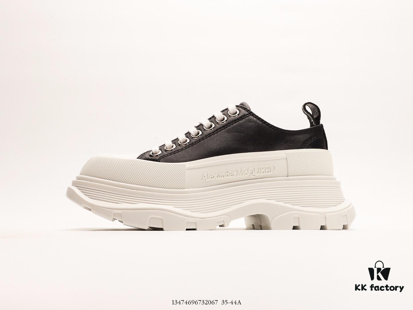 Alexander McQueen Alexander Wang Lace-Up Leather Canvas Shoes 2022 Spring Collection Premiere