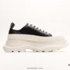 Alexander McQueen Alexander Wang Lace-Up Leather Canvas Shoes 2022 Spring Collection Premiere