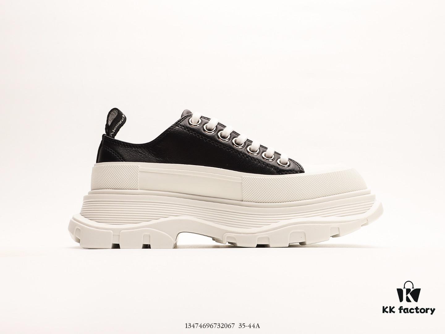 Alexander McQueen Alexander Wang Lace-Up Leather Canvas Shoes 2022 Spring Collection Premiere