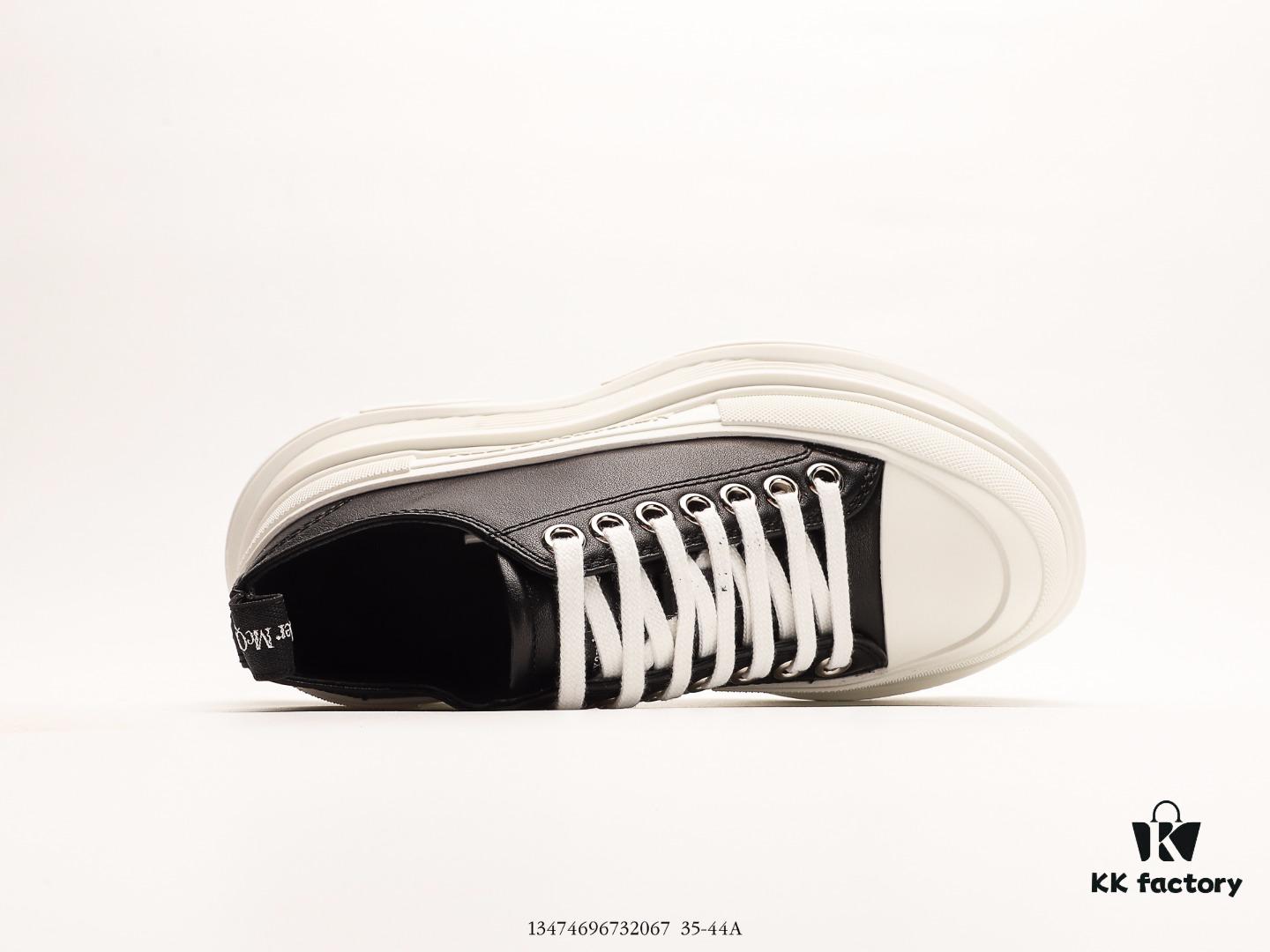 Alexander McQueen Alexander Wang Lace-Up Leather Canvas Shoes 2022 Spring Collection Premiere
