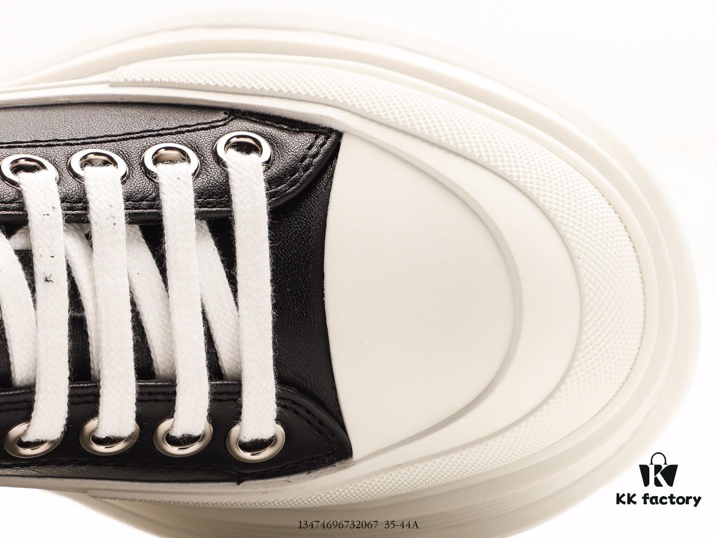 Alexander McQueen Alexander Wang Lace-Up Leather Canvas Shoes 2022 Spring Collection Premiere