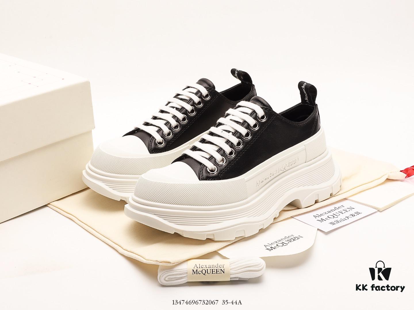 Alexander McQueen Alexander Wang Lace-Up Leather Canvas Shoes 2022 Spring Collection Premiere