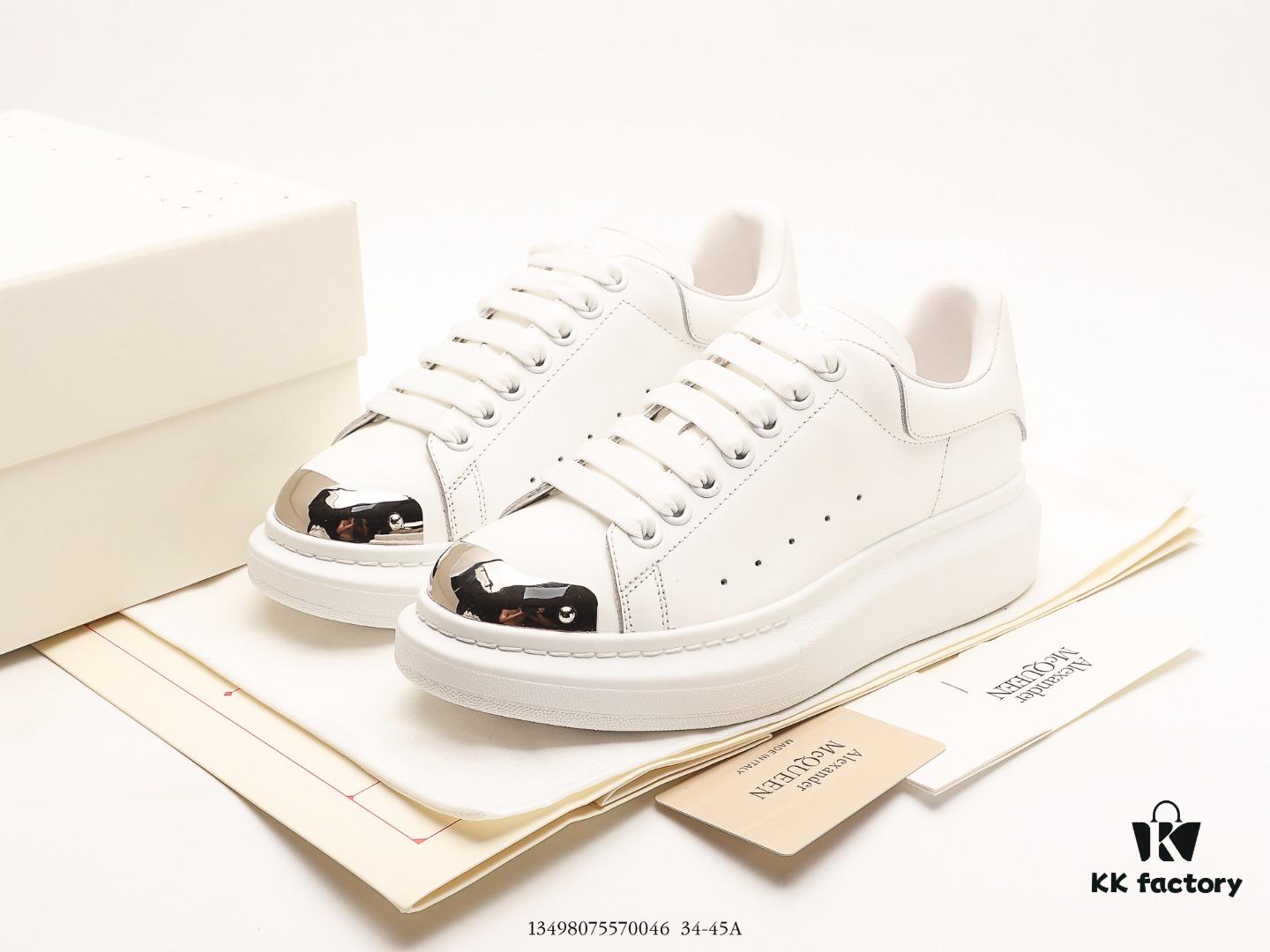 Alexander McQueen Sole Leather Sneakers Low-top Luxury Fashion Thick-soled Casual White Sneakers