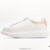 McQueen Sole Leather Sneakers, Low-top Fashion Platform Casual White Shoes