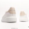 McQueen Sole Leather Sneakers, Low-top Fashion Platform Casual White Shoes