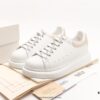 McQueen Sole Leather Sneakers, Low-top Fashion Platform Casual White Shoes