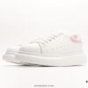 Alexander McQueen Sole Leather Sneakers, Low-top Fashion Platform Casual White Shoes