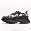 Alexander McQueen Platform Canvas Shoes 2020 New Arrival Height Increasing Thick Sole Sneakers Official Release Correct Version Full Cowhide Lining Durable Comfortable 5cm Thick Sole