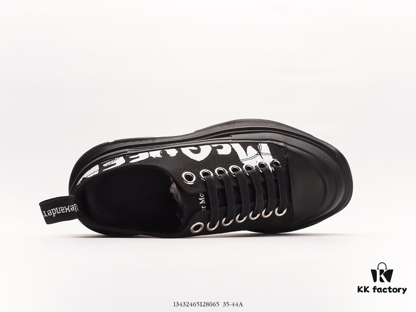 Alexander McQueen Platform Canvas Shoes 2020 New Arrival Height Increasing Thick Sole Sneakers Official Release Correct Version Full Cowhide Lining Durable Comfortable 5cm Thick Sole