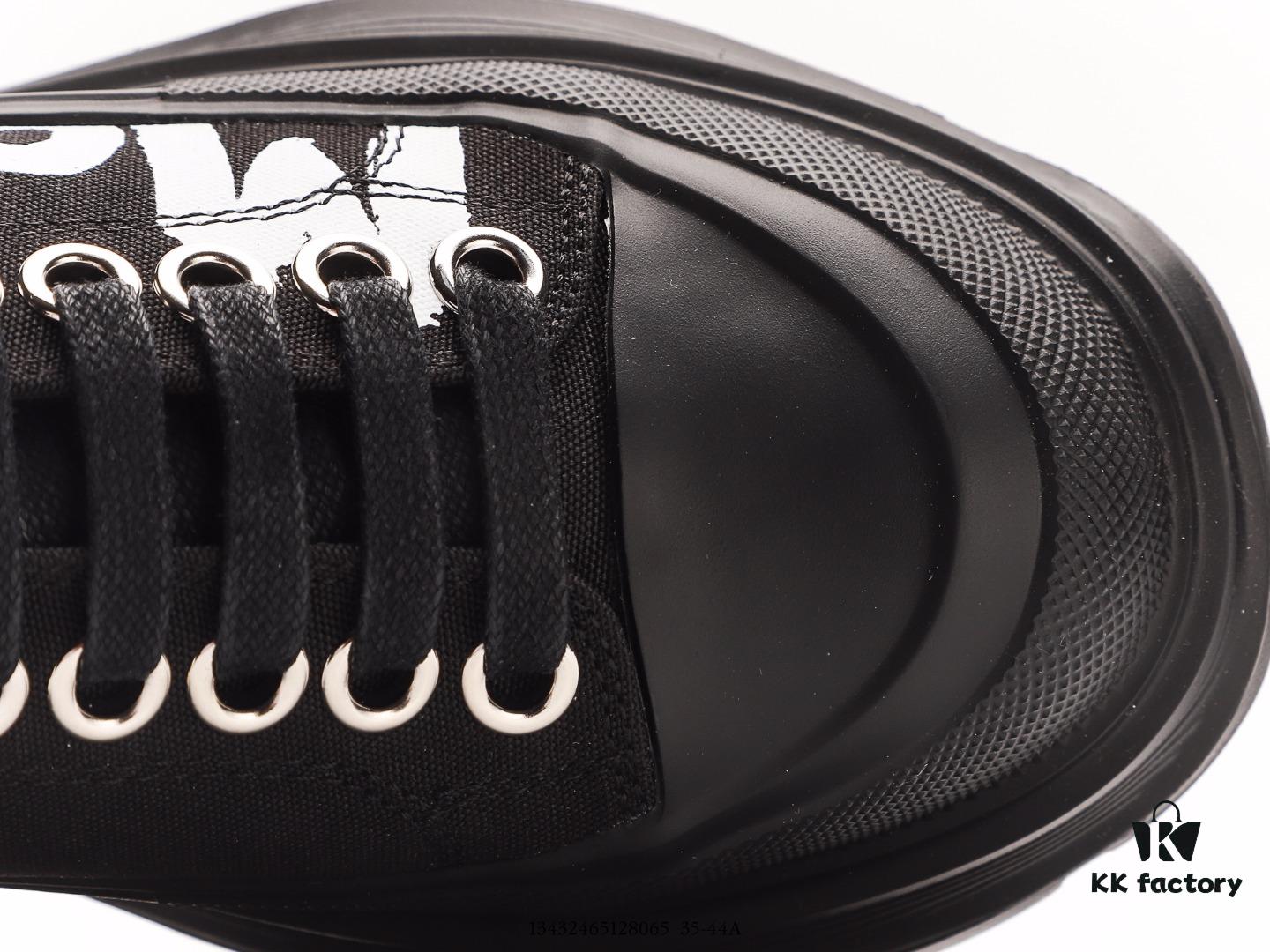 Alexander McQueen Platform Canvas Shoes 2020 New Arrival Height Increasing Thick Sole Sneakers Official Release Correct Version Full Cowhide Lining Durable Comfortable 5cm Thick Sole