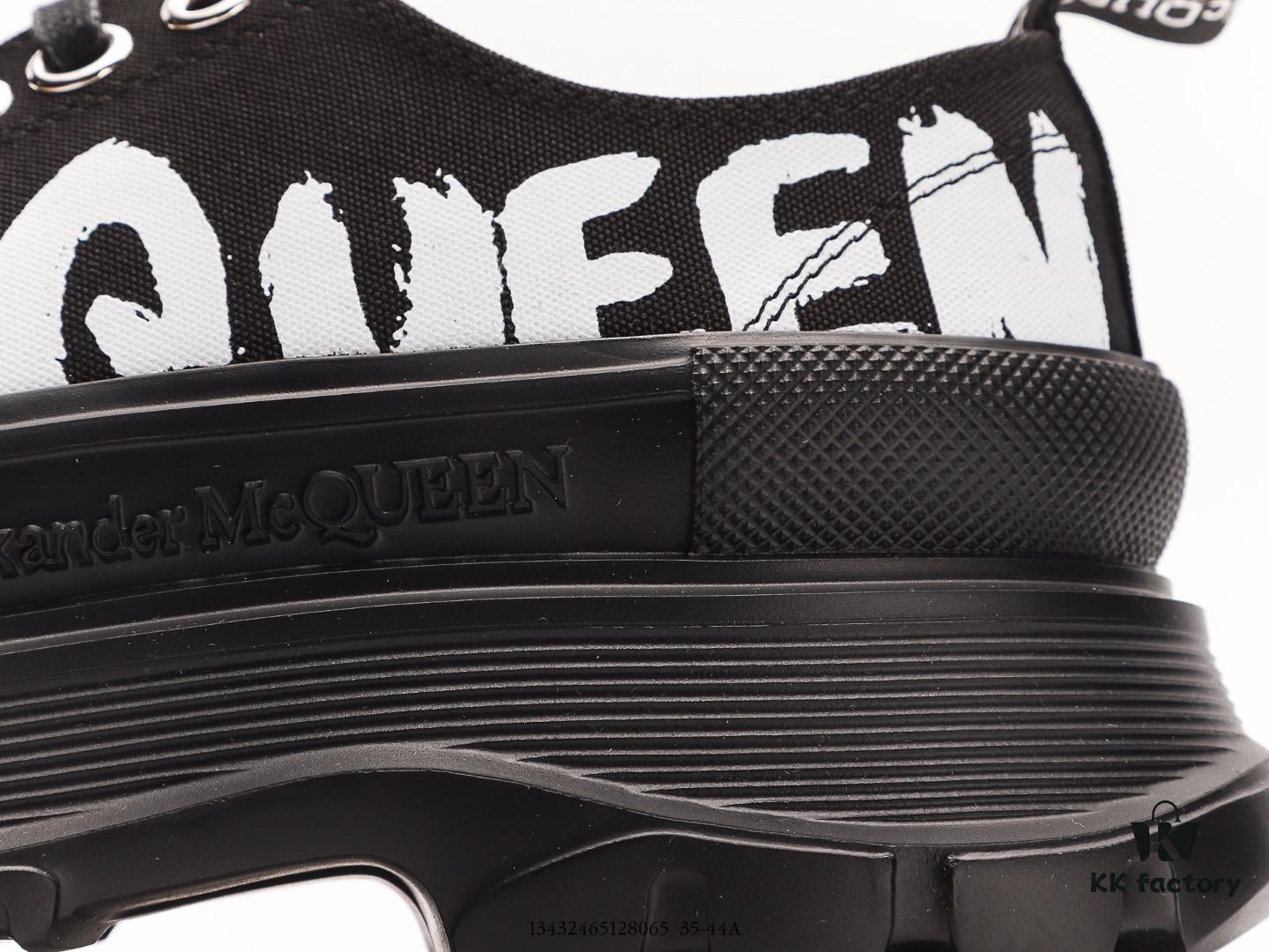 Alexander McQueen Platform Canvas Shoes 2020 New Arrival Height Increasing Thick Sole Sneakers Official Release Correct Version Full Cowhide Lining Durable Comfortable 5cm Thick Sole