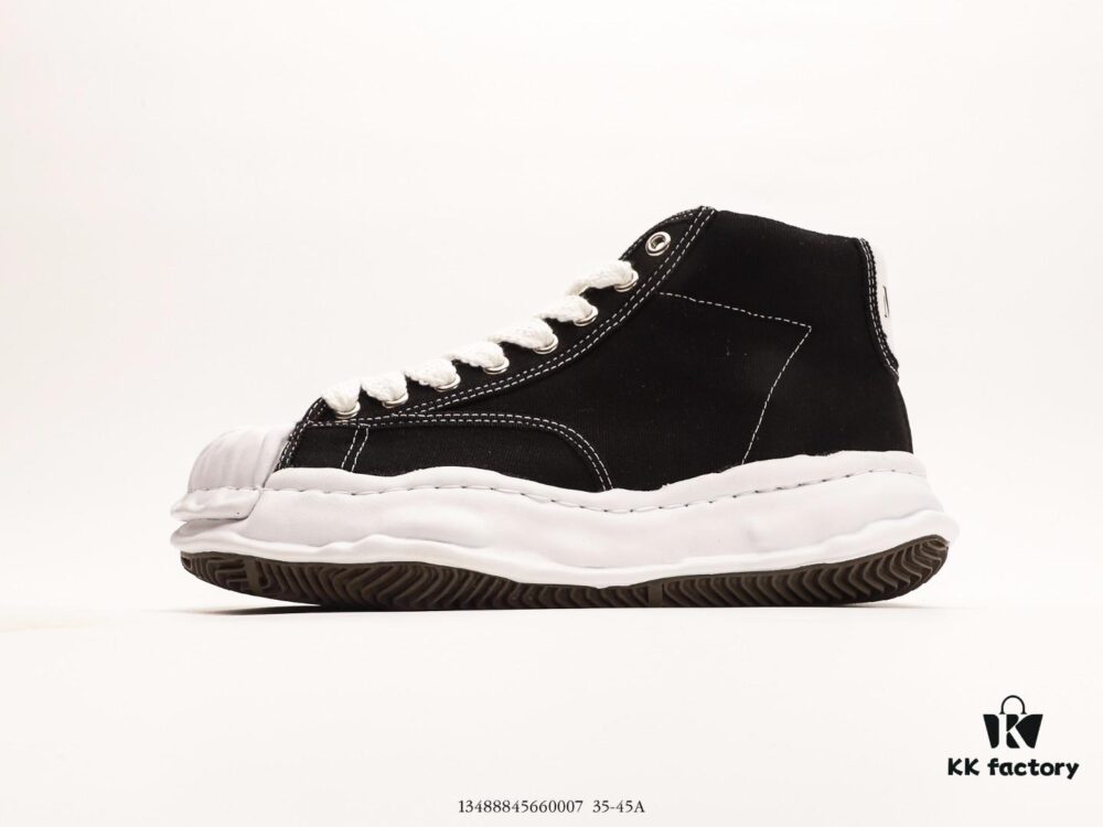 MMY Maison MIHARA YASUHIRO Wayne Original Sole Leather Low Sneaker - Shell-Toe Inspired Distorted Ice Cream Design, Newly Developed Dual-Molded Single-Phase Foamed EVA Midsole with Ventilation Holes, Integrated Wear-Resistant RB Rubber Outsole, Full-Grain Top Layer Leather Upper