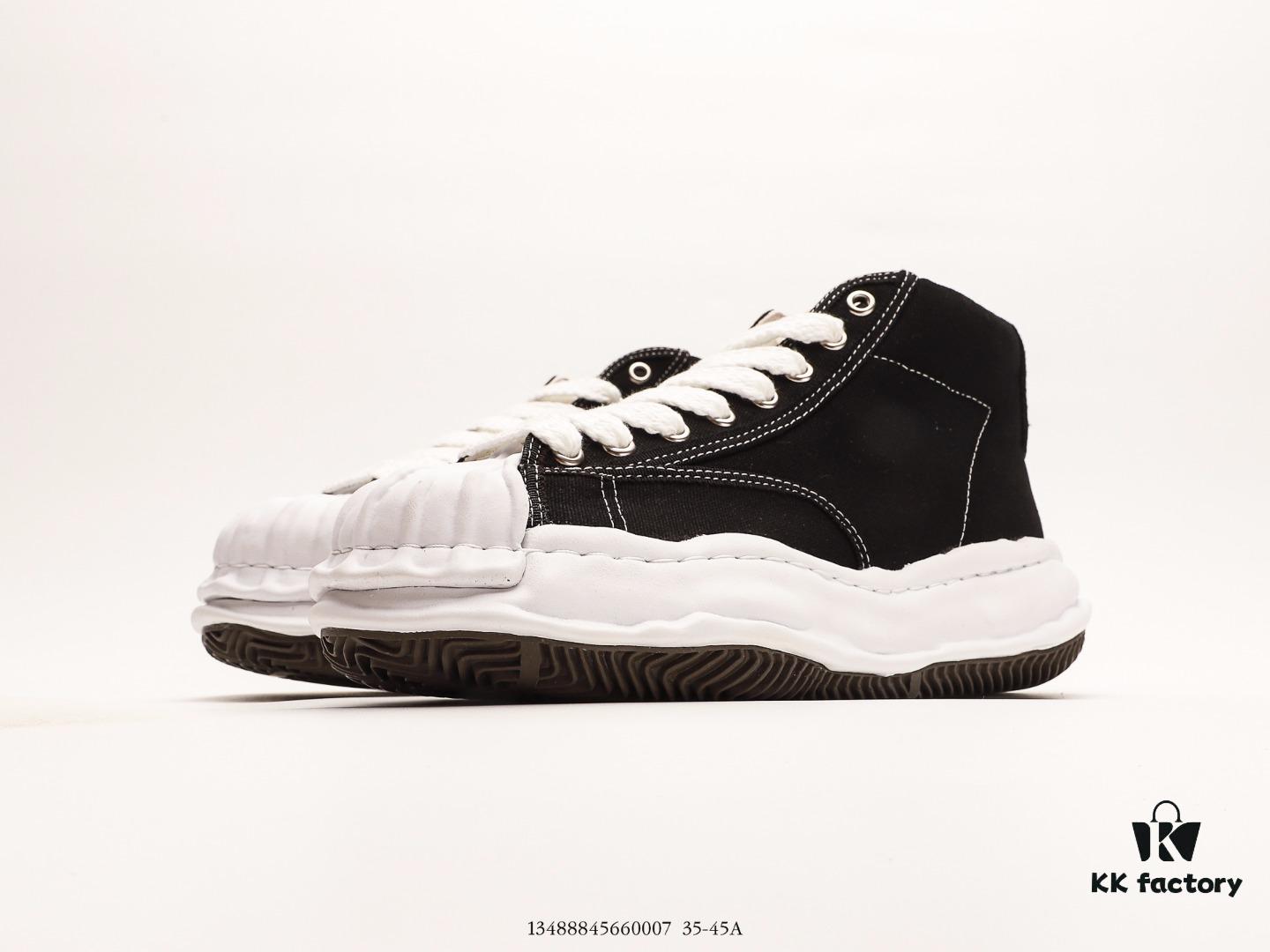 MMY Maison MIHARA YASUHIRO Wayne Original Sole Leather Low Sneaker - Shell-Toe Inspired Distorted Ice Cream Design, Newly Developed Dual-Molded Single-Phase Foamed EVA Midsole with Ventilation Holes, Integrated Wear-Resistant RB Rubber Outsole, Full-Grain Top Layer Leather Upper