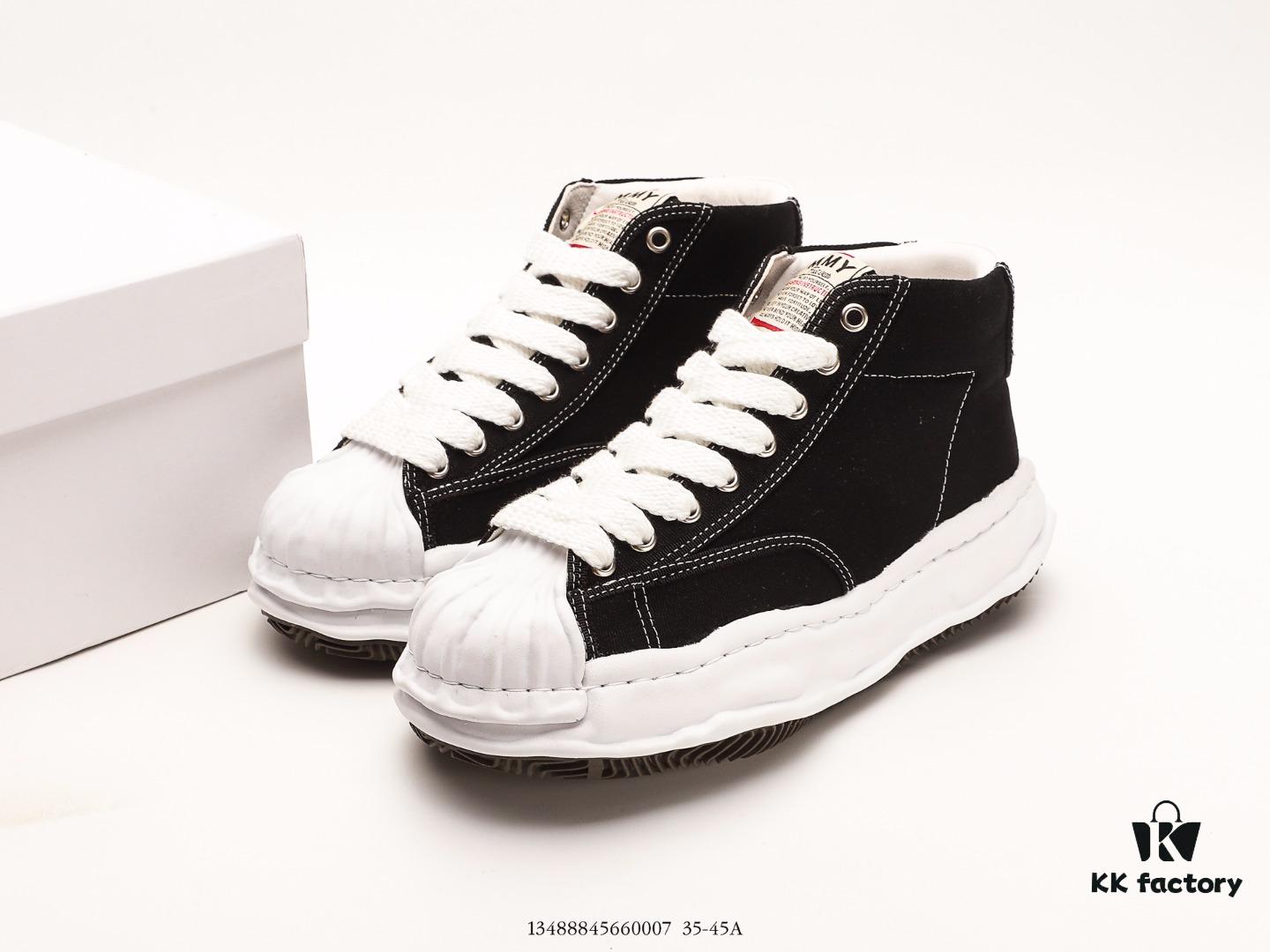 MMY Maison MIHARA YASUHIRO Wayne Original Sole Leather Low Sneaker - Shell-Toe Inspired Distorted Ice Cream Design, Newly Developed Dual-Molded Single-Phase Foamed EVA Midsole with Ventilation Holes, Integrated Wear-Resistant RB Rubber Outsole, Full-Grain Top Layer Leather Upper