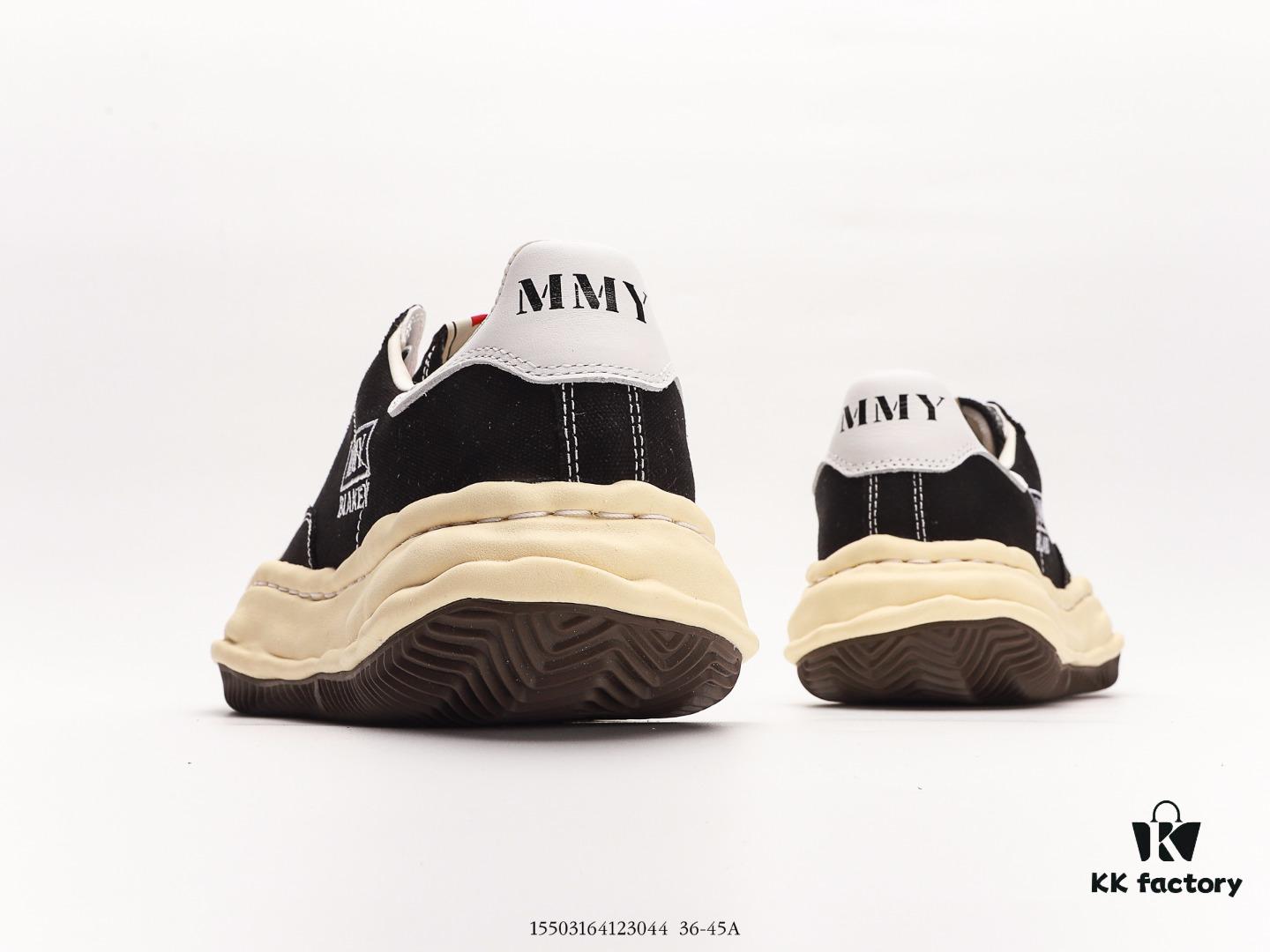 MMYMaison MIHARA YASUHIRO Wayne Original Sole Leather Low Sneaker, Shell-Toe Style Distorted Melting Ice Cream Design, Developed from Original Last and Pattern, Full-Grain Top Grain Leather Upper, Newly Developed Dual-Mold Single-Injection EVA Midsole with Ventilation Holes, Integrated Durable Rubber Outsole