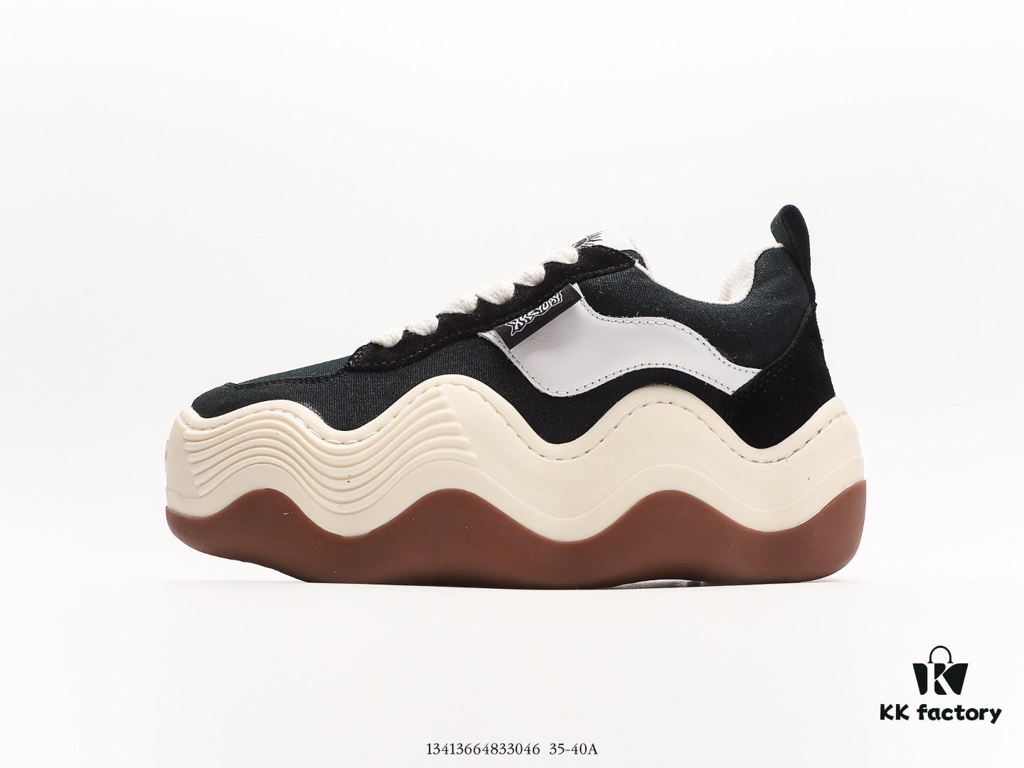 XKEYOAY Fashion Brand Maison MIHARA YASUHIRO Wayne Original Sole Leather Low Sneaker with Deformed Wavy Outsole, Versatile Casual Sports Skate Shoe