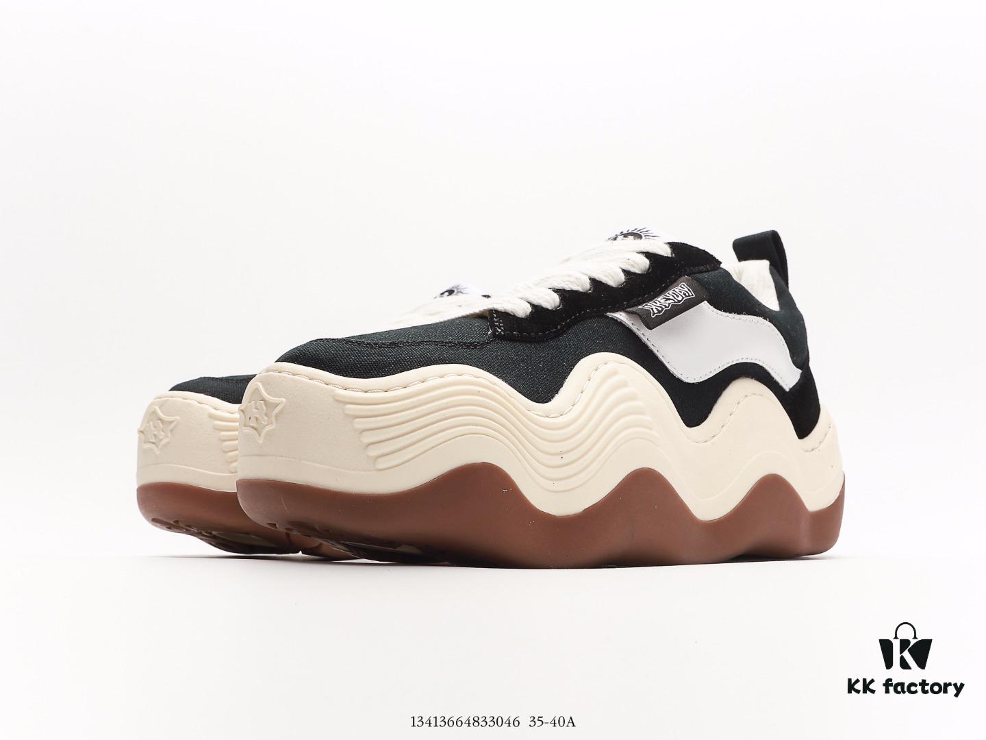 XKEYOAY Fashion Brand Maison MIHARA YASUHIRO Wayne Original Sole Leather Low Sneaker with Deformed Wavy Outsole, Versatile Casual Sports Skate Shoe