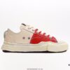 Miyamihara Yasuhiro Brand MMY Maison MIHARA YASUHIRO Original Sole Canvas Low-Top Sneakers with Canvas and Leather Patchwork, Distorted Ice Cream Sole, Casual Versatile Low-Rise Shoes