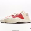 Miyamihara Yasuhiro Brand MMY Maison MIHARA YASUHIRO Original Sole Canvas Low-Top Sneakers with Canvas and Leather Patchwork, Distorted Ice Cream Sole, Casual Versatile Low-Rise Shoes