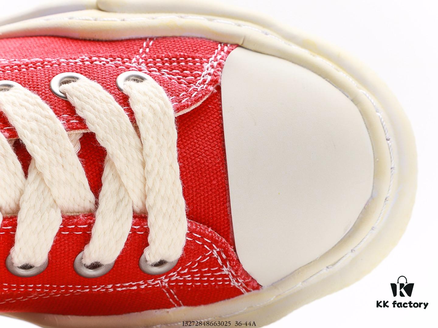 Miyamihara Yasuhiro Brand MMY Maison MIHARA YASUHIRO Original Sole Canvas Low-Top Sneakers with Canvas and Leather Patchwork, Distorted Ice Cream Sole, Casual Versatile Low-Rise Shoes