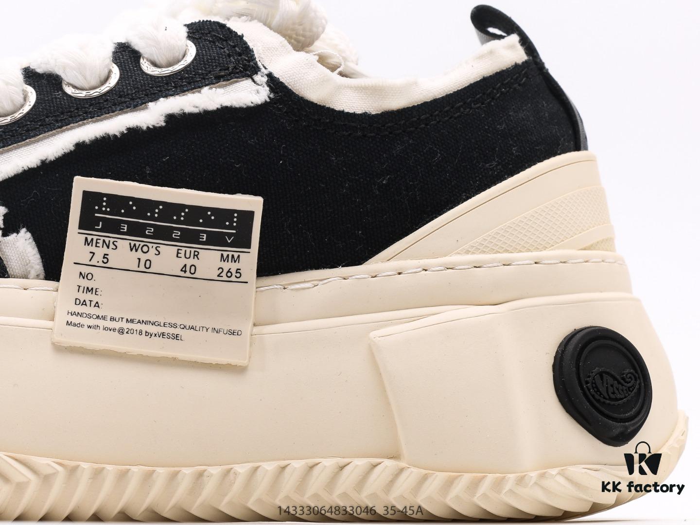 Wu Jianhao SMILENCE xVESSEL G.O.P. 2.0 MARSHMALLOW Lows 2.0 Deconstructed Layered Platform Cork Low-top Canvas Vulcanized Sneakers