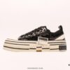 xVESSEL G.O.P. High Paisley Ddropping Deconstructed Overlapping Platform Cork Low-Top Versatile Height-Increasing Canvas Vulcanized Sneakers by Wu Jianhao's Personal Avant-Garde Brand
