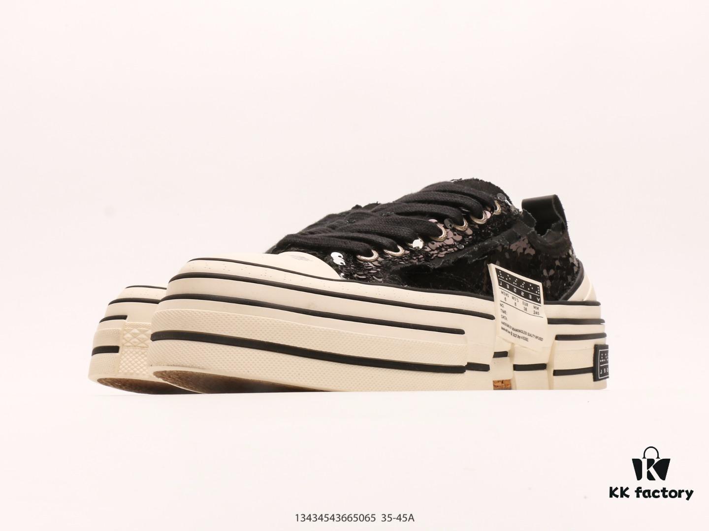 xVESSEL G.O.P. High Paisley Ddropping Deconstructed Overlapping Platform Cork Low-Top Versatile Height-Increasing Canvas Vulcanized Sneakers by Wu Jianhao's Personal Avant-Garde Brand