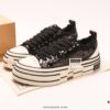 xVESSEL G.O.P. High Paisley Ddropping Deconstructed Overlapping Platform Cork Low-Top Versatile Height-Increasing Canvas Vulcanized Sneakers by Wu Jianhao's Personal Avant-Garde Brand