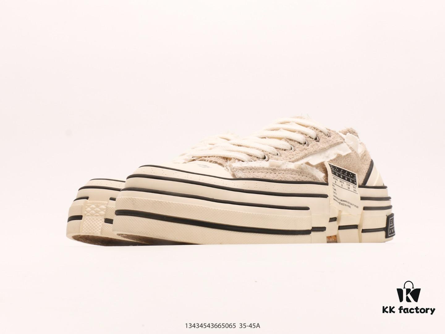 xVESSEL G.O.P. High Paisley Ddropping Deconstructed Overlapping Platform Cork Low-Top Versatile Elevating Canvas Vulcanized Sneakers