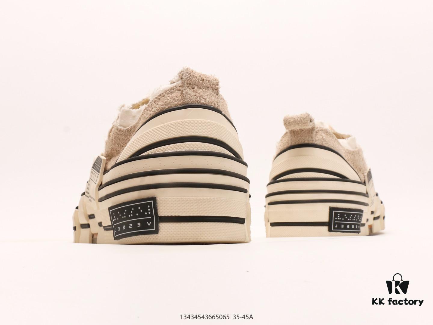 xVESSEL G.O.P. High Paisley Ddropping Deconstructed Overlapping Platform Cork Low-Top Versatile Elevating Canvas Vulcanized Sneakers