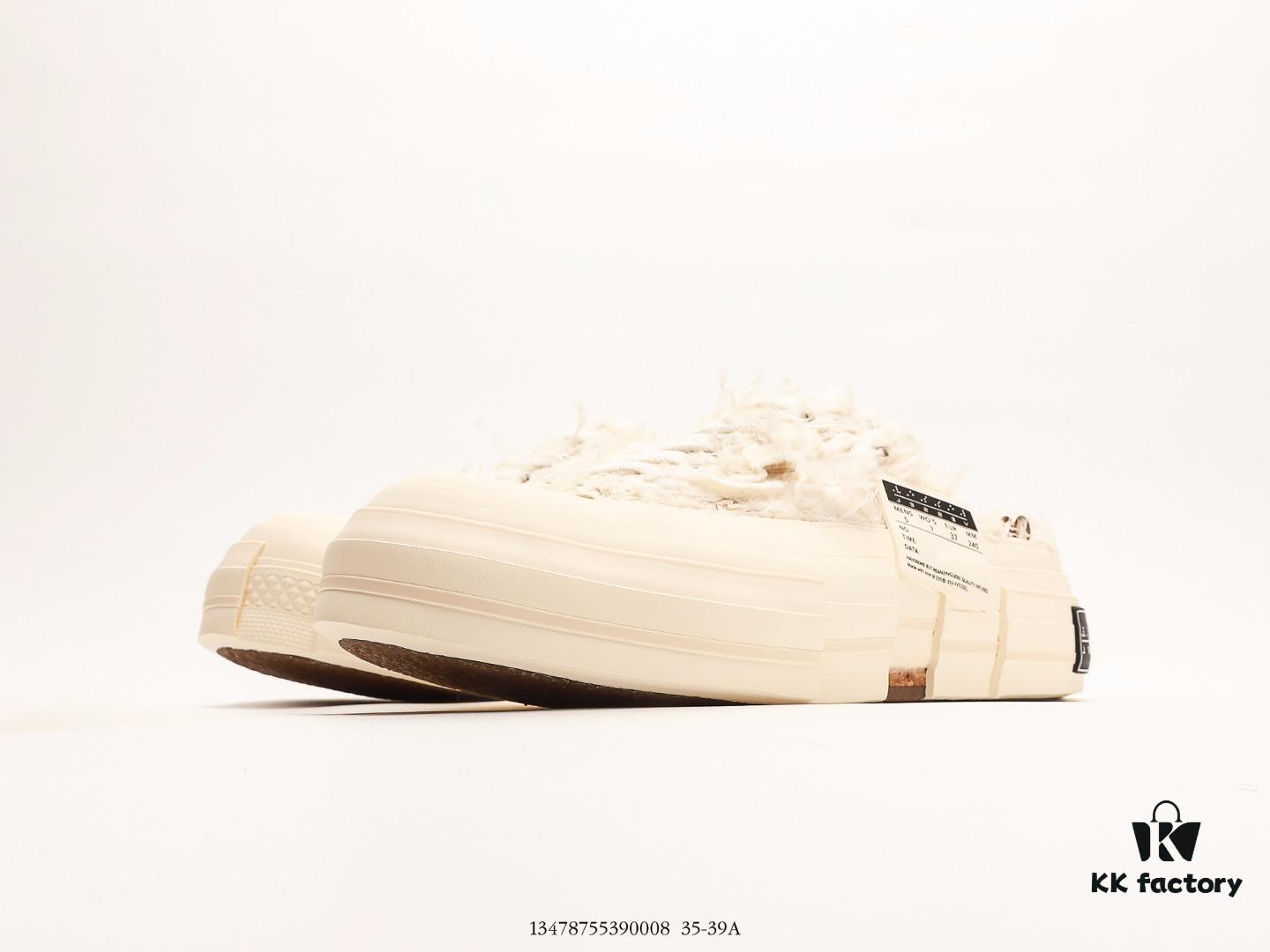 xVESSEL G.O.P. Low Unisex Deconstructed Overlapping Platform Cork Low-Top Canvas Vulcanized Sneakers