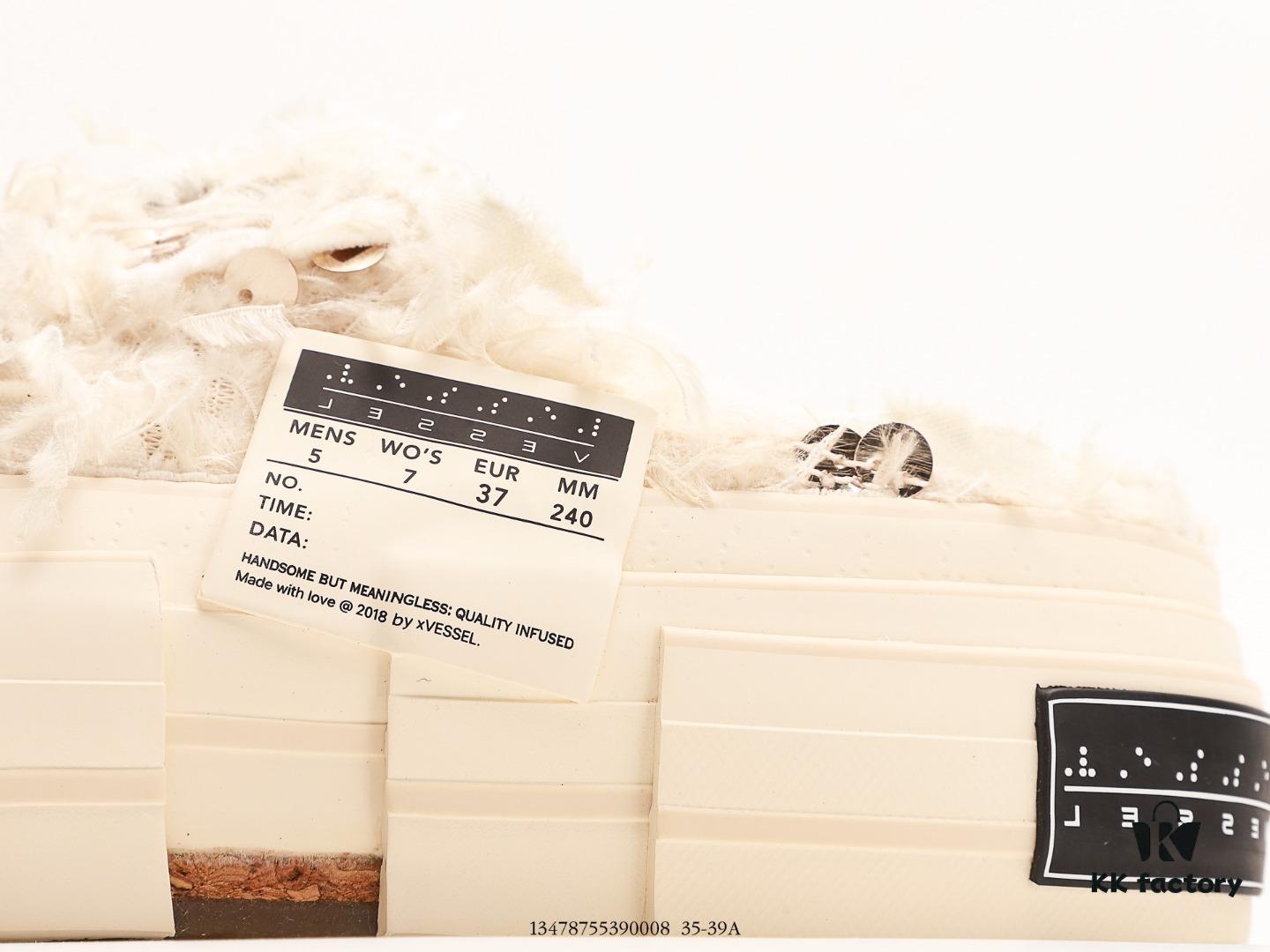 xVESSEL G.O.P. Low Unisex Deconstructed Overlapping Platform Cork Low-Top Canvas Vulcanized Sneakers