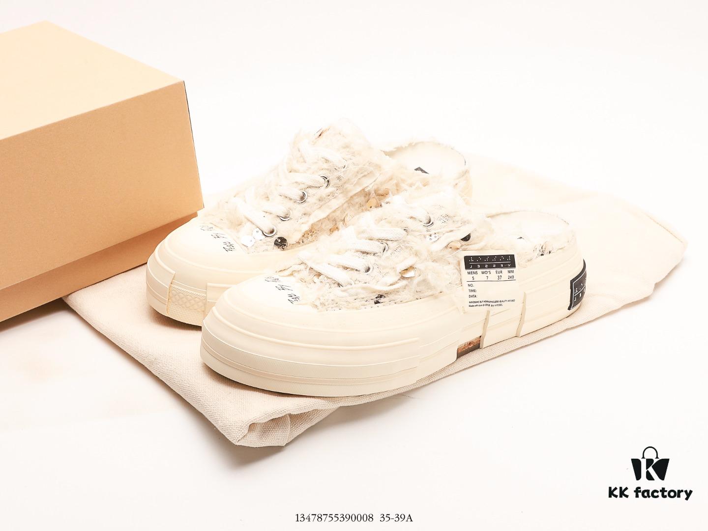 xVESSEL G.O.P. Low Unisex Deconstructed Overlapping Platform Cork Low-Top Canvas Vulcanized Sneakers