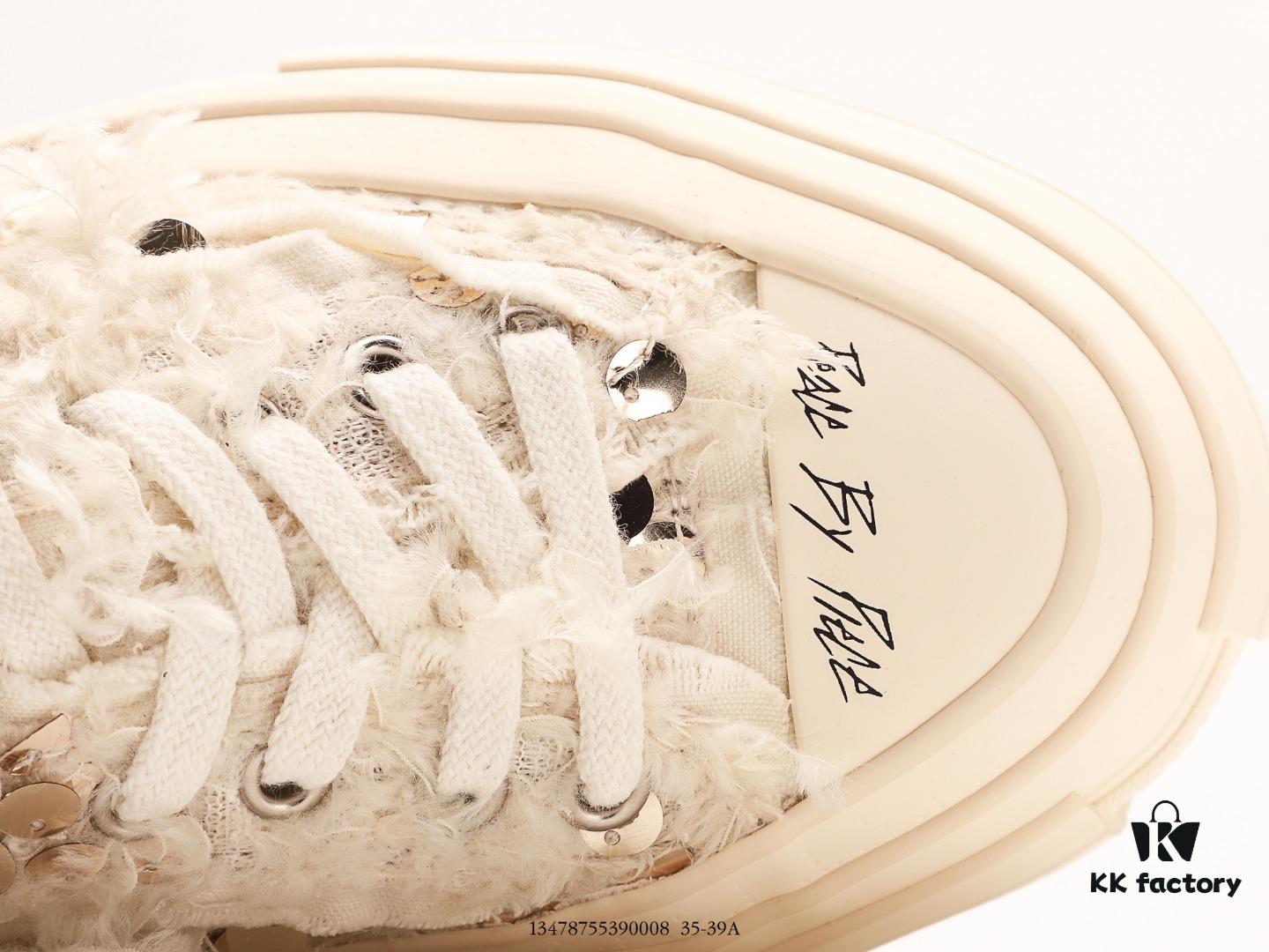 xVESSEL G.O.P. Low Unisex Deconstructed Overlapping Platform Cork Low-Top Canvas Vulcanized Sneakers