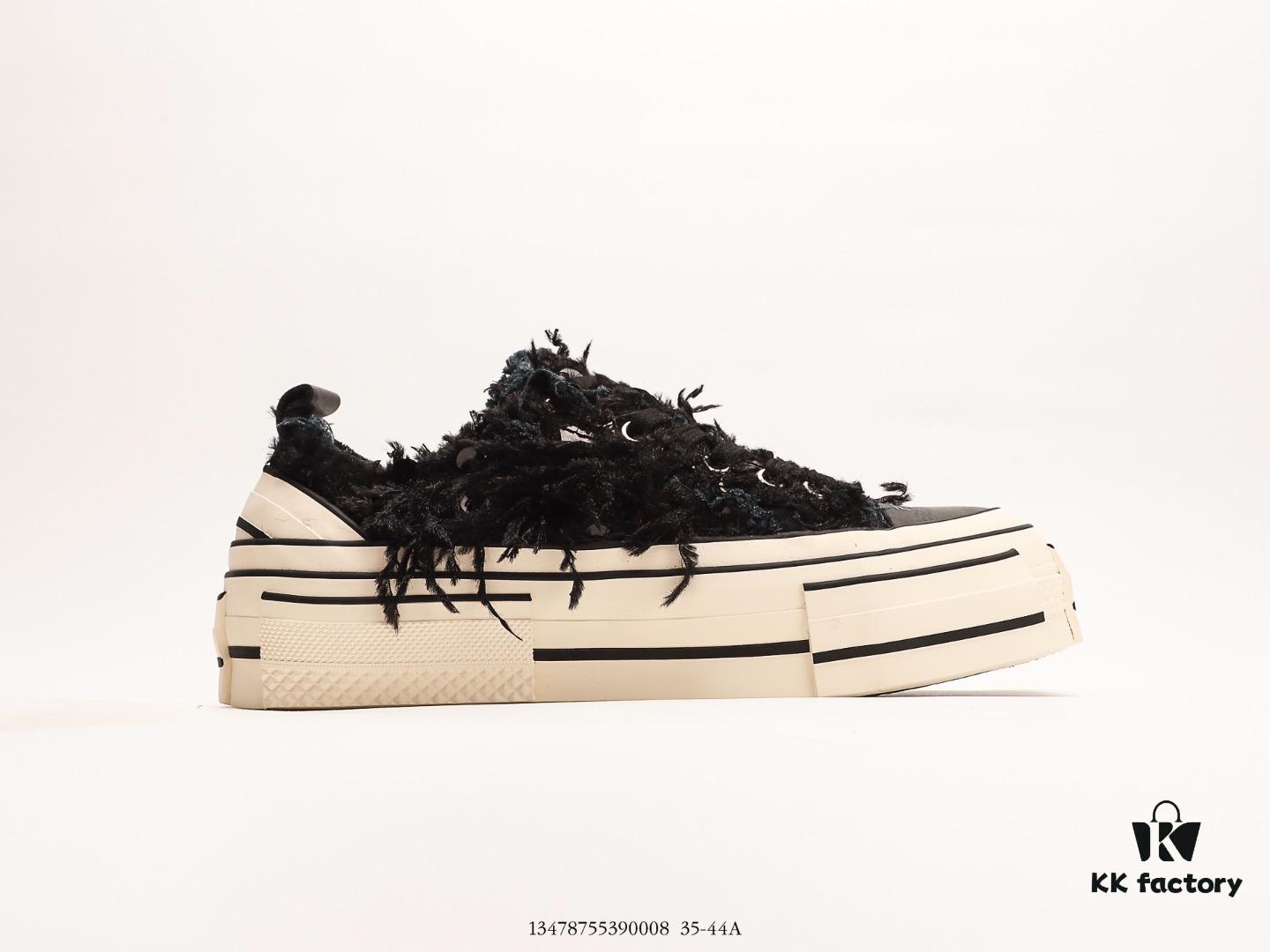 Wu Jianhao's Personal Avant-garde Brand xVESSEL G.O.P. Low Unisex Canvas Vulcanized Sneakers with Deconstructed Layered Cork Thick Sole for Height Increase